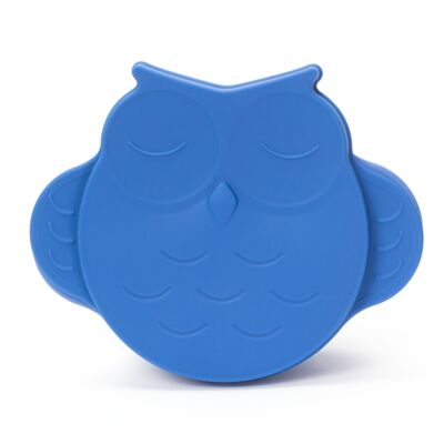Ciotola in silicone antiscivolo con coperchio GIOfresh tableware Owl snack bowl Blu