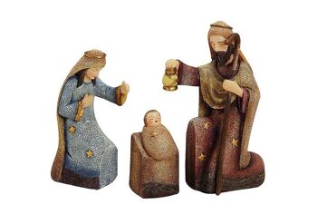 Set de figurines de la Nativité en poly, 3 pièces, 7-16 cm