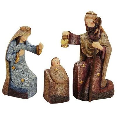Nativity figure set made of poly, 3 pieces, 7-16 cm