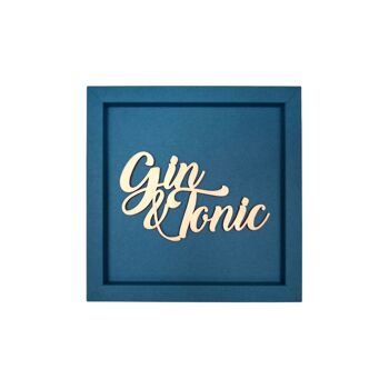 GIN & TONIC cadre carte bois lettrage aimant 1
