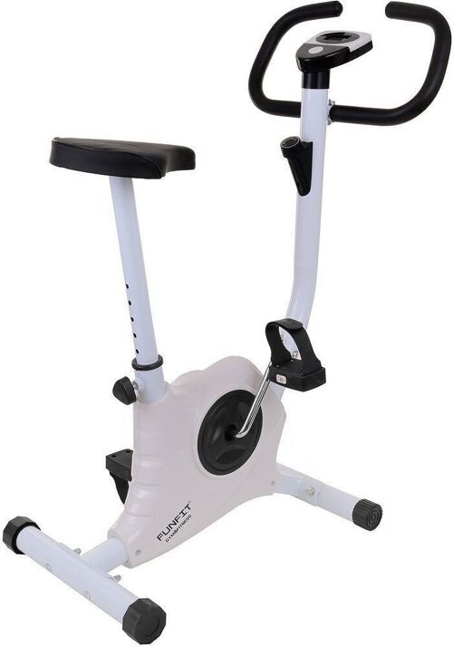 Hometrainer fiets - wit - mechanische weerstand