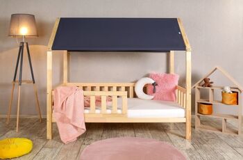 Ciel de lit pour lit cabane 180 x 80 cm - bleu foncé