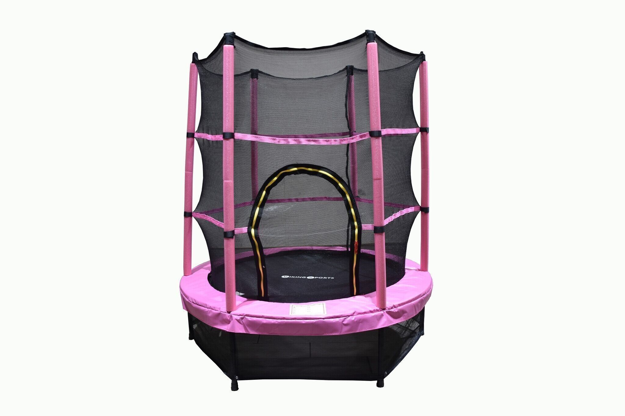 Trampoline - 140 cm - with safety net - pink