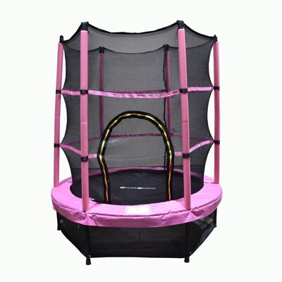 Trampoline - 140 cm - with safety net - pink