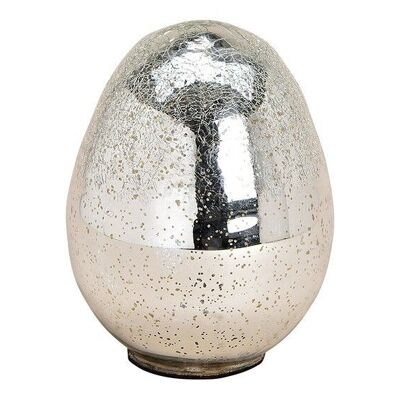 Ottica lucida uovo di Pasqua in vetro argento (L / A / P) 12x17x12cm