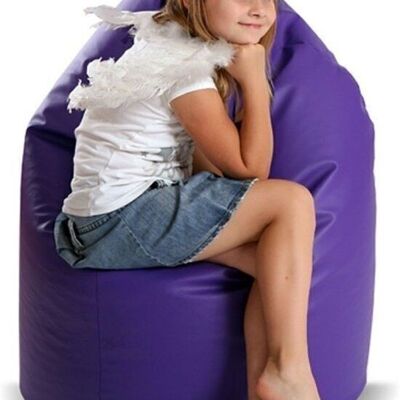 Pouf 110cm cuir artificiel violet