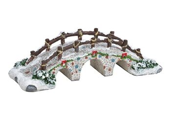 Pont miniature en poly gris (L/H/P) 19x5x7cm