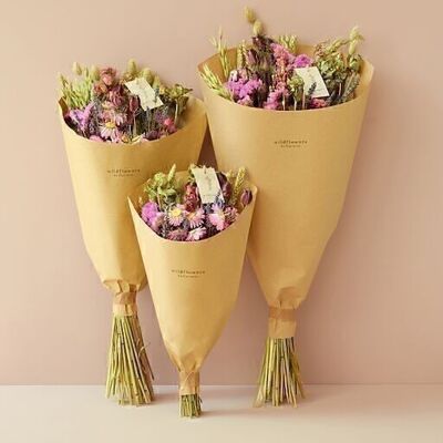 Fleurs séchées - Bouquet des champs - Rose