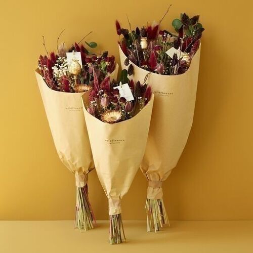 Dried Flowers - Field Bouquet - Scarlet Red - Christmas