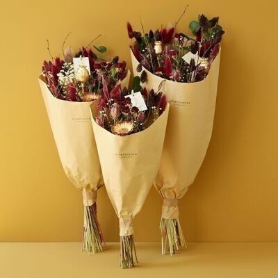 Fiori secchi - Bouquet di campo - Rosso scarlatto