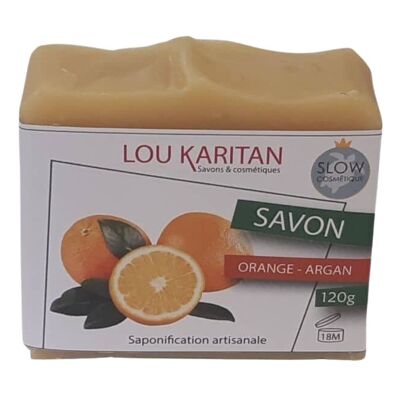 Jabón sobregraso de Argán Naranja 120 g Hecho a mano
