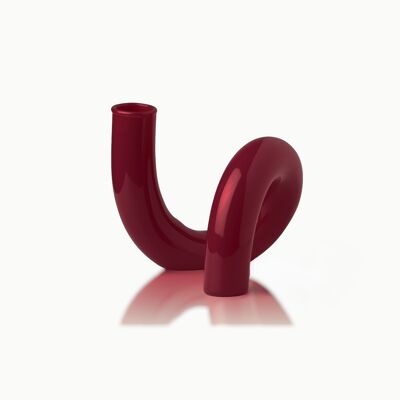 Vase Glass Loop Magenta