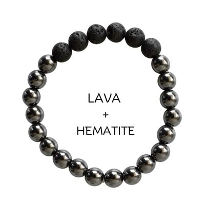 Bracciale olio diffusore di ematite, braccialetto diffusore di pietra lavica regalo di aromaterapia, gioielli diffusore di olio essenziale pietre diffusore di roccia lavica