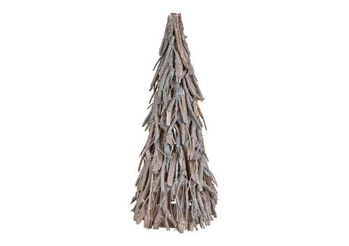 Tannenbaum aus Holz Silber (B/H/T) 30x70x30cm