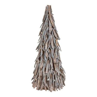Tannenbaum aus Holz Silber (B/H/T) 30x70x30cm