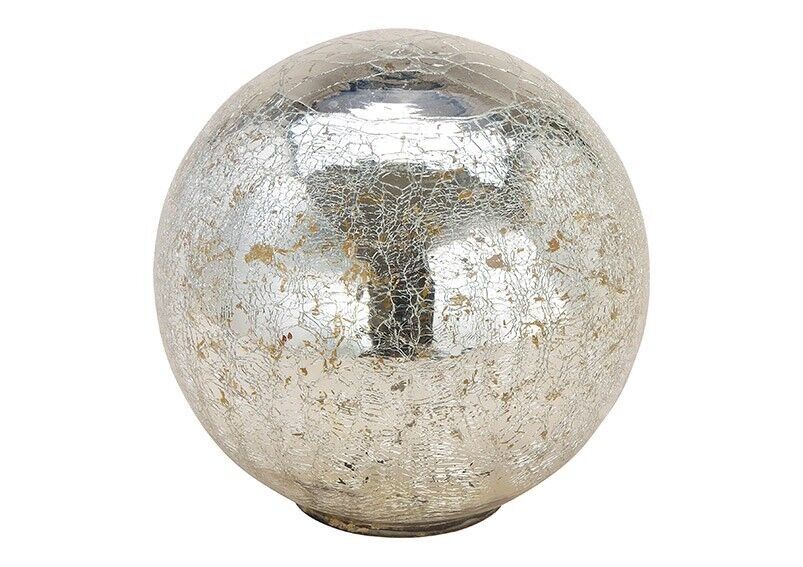 Bola expositora de cristal plateado (An / Al / Pr) 15x14x15cm
