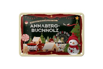 Plaque en tôle Salutations de Noël d'ANNABERG-BUCHHOLZ cadeau 18x12cm 1