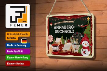Plaque en tôle Salutations de Noël d'ANNABERG-BUCHHOLZ cadeau 18x12cm 3