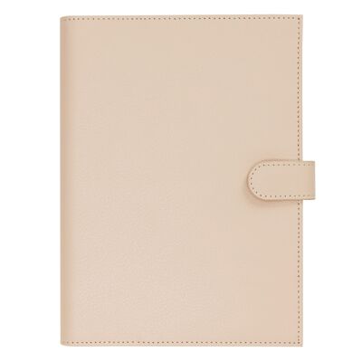 A5 leather notebook holder almond: signature edition