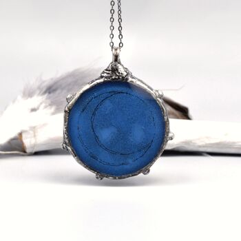 Collier Blue Moon, Verre recyclé, Bijoux durables 5