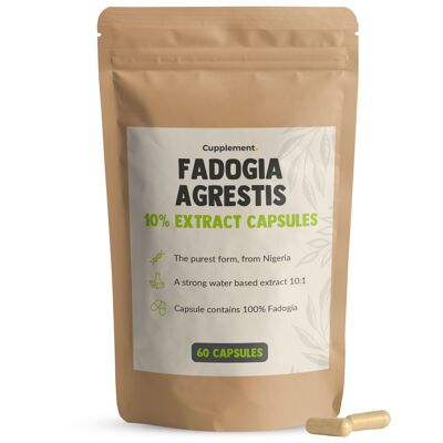 Cupplement - Fadogia Agrestis 60 Cápsulas - 10% Extracto - 500 MG Por Cápsula - Superalimento