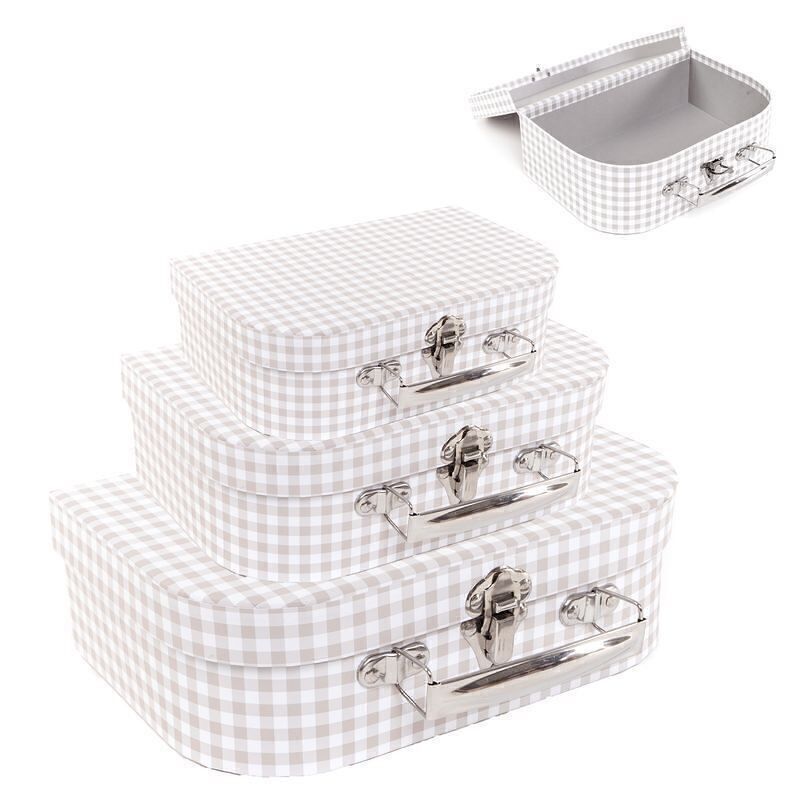 JUEGO DE 3 MALETINES NATURALE VICHY GRIS HH2847486