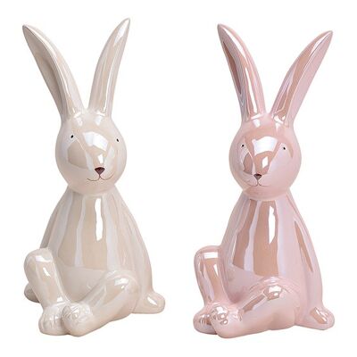 Bunny high gloss made of ceramic colored 2-fold