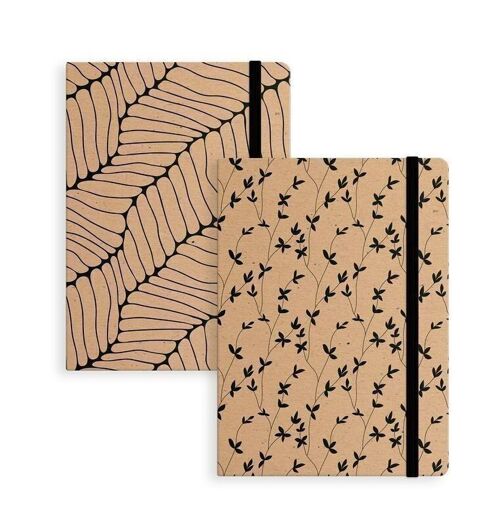 LIBRETA CON GOMA M CRAFT HOJAS NEGRAS 2M HH2663987