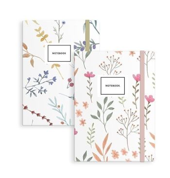 LIBRETA CON GOMA M FLORES 2M HH2663989