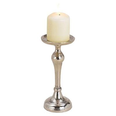 Candle holder made of metal silver (W / H / D) 9x23x9cm