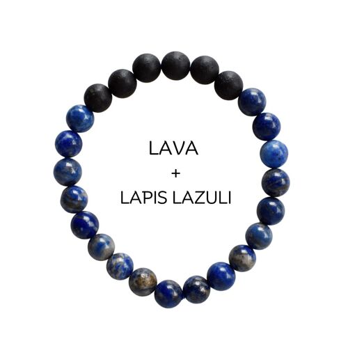 Lapis Lazuli Diffuser Oil Bracelet, Aromatherapy Gift Lava Stone Diffuser Bracelet, Essential Oils Diffuser Jewelry Rock Lava Diffuser Stone
