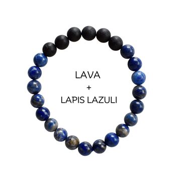 Lapis Lazuli Diffuser Oil Bracelet, Aromatherapy Gift Lava Stone Diffuser Bracelet, Essential Oils Diffuser Jewelry Rock Lava Diffuser Stone 1