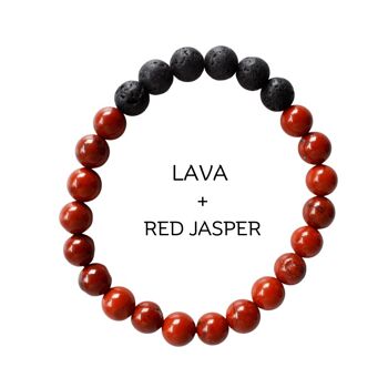 Red Jasper Diffuser Oil Bracelet, Aromatherapy Gift Lava Stone Diffuser Bracelet, Essential Oil Diffuser Jewelry Rock Lava Diffuser Stones 1