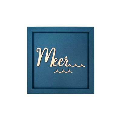 Mar - imán de letras de madera de tarjeta de marco