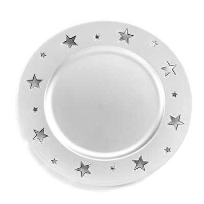 PLATO DECORATIVO ESTRELLAS PLATA HH2466339