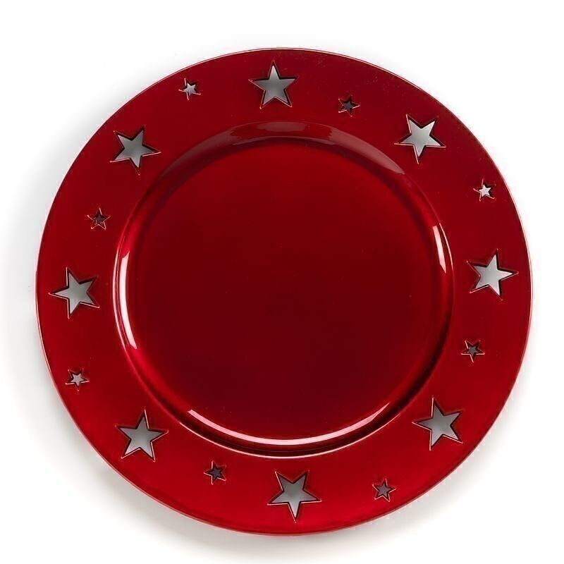 NAVIDAD - PLATO DECORATIVO STELLE ROJO HH2466334