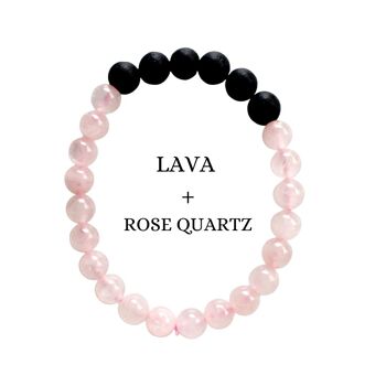 Rose Quartz Diffuser Oil Bracelet, Aromatherapy Gift Lava Stone Diffuser Bracelet, Essential Oils Diffuser Jewelry Volcanic Rock Lava 1