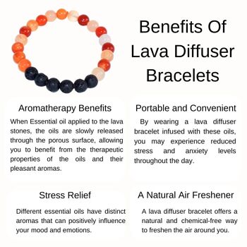 Rose Quartz Diffuser Oil Bracelet, Aromatherapy Gift Lava Stone Diffuser Bracelet, Essential Oils Diffuser Jewelry Volcanic Rock Lava 3