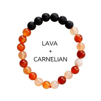 Carnelian Diffuser Oil Bracelet, Aromatherapy Gift Lava Stone Diffuser Bracelet, Essential Oils Diffuser Jewelry Rock Lava Diffuser Stones 1