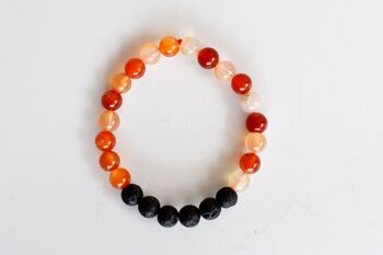 Carnelian Diffuser Oil Bracelet, Aromatherapy Gift Lava Stone Diffuser Bracelet, Essential Oils Diffuser Jewelry Rock Lava Diffuser Stones 2