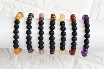 Carnelian Diffuser Oil Bracelet, Aromatherapy Gift Lava Stone Diffuser Bracelet, Essential Oils Diffuser Jewelry Rock Lava Diffuser Stones 6