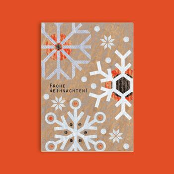 Carte postale en carton de pâte de bois - Noël - flocon 1