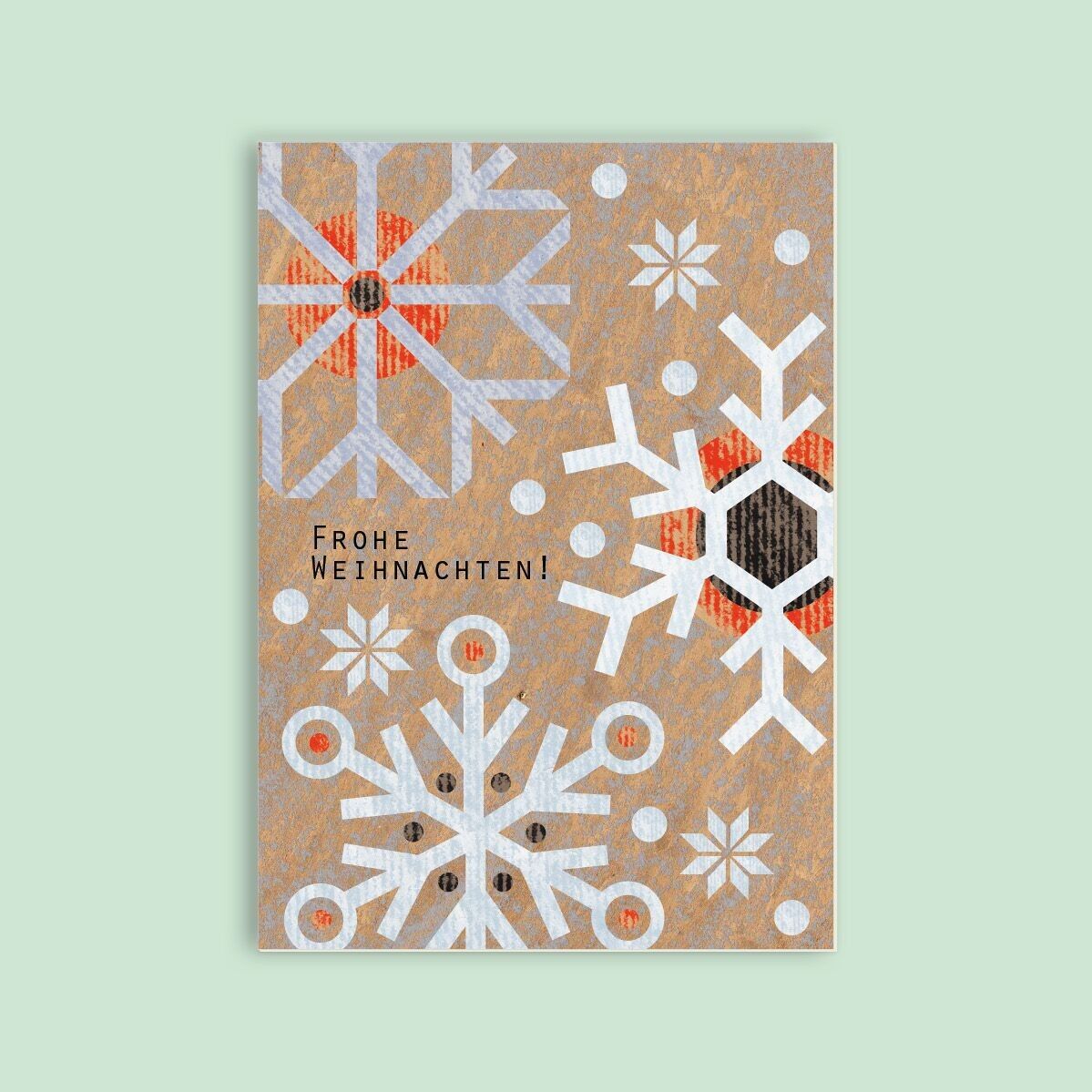 Postal de cartón de pulpa de madera - Navidad - escamas