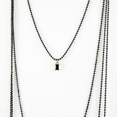 Black infinity long necklace