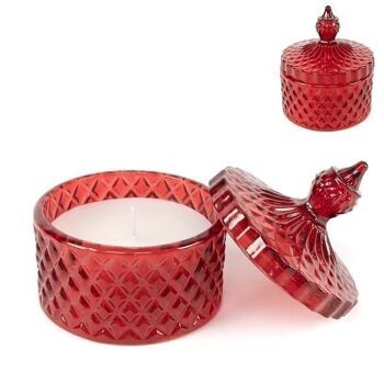 NAVIDAD - VELA VIDRIO TAPA ROMANTIQUE ROJO HH30512472