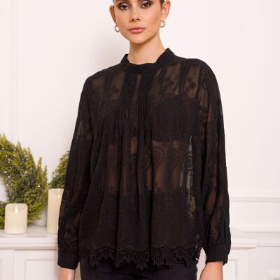 Louise embroidered cotton blouse - 80935-2