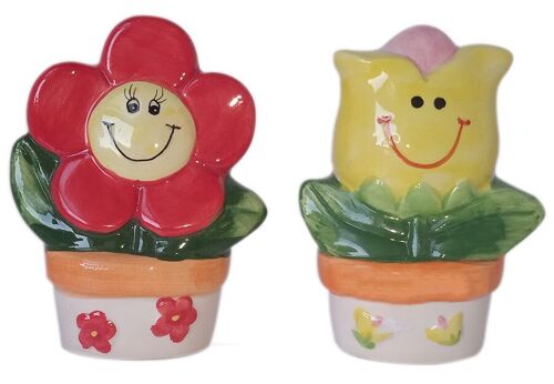 Set of 2 ceramic containers "POT" for salt and pepper. Dimension: 7x9cm Dimension: 7x9cm DD-203