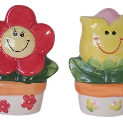 Set di 2 contenitori in ceramica "POT" per sale e pepe. Dimensione: 7x9 cm Dimensione: 7x9 cm DD-203