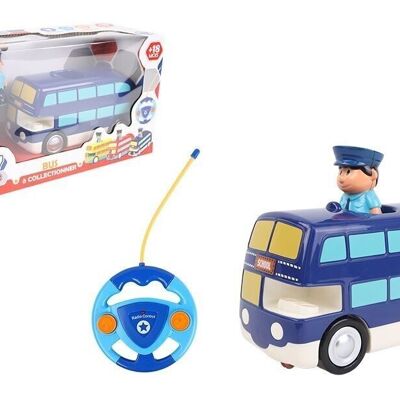 BABY CHALLENGE - Baby Bus - Mon Premier Véhicule - 058422 - Voiture Télécommandée - Bleu - Sonore Et Lumineux - 1/50 - Piles Non Incluses - Plastique - À Partir de 3 ans