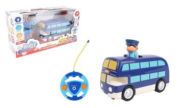 BABY CHALLENGE - Baby Bus - Mon Premier Véhicule - 058422 - Voiture Télécommandée - Bleu - Sonore Et Lumineux - 1/50 - Piles Non Incluses - Plastique - À Partir de 3 ans 1